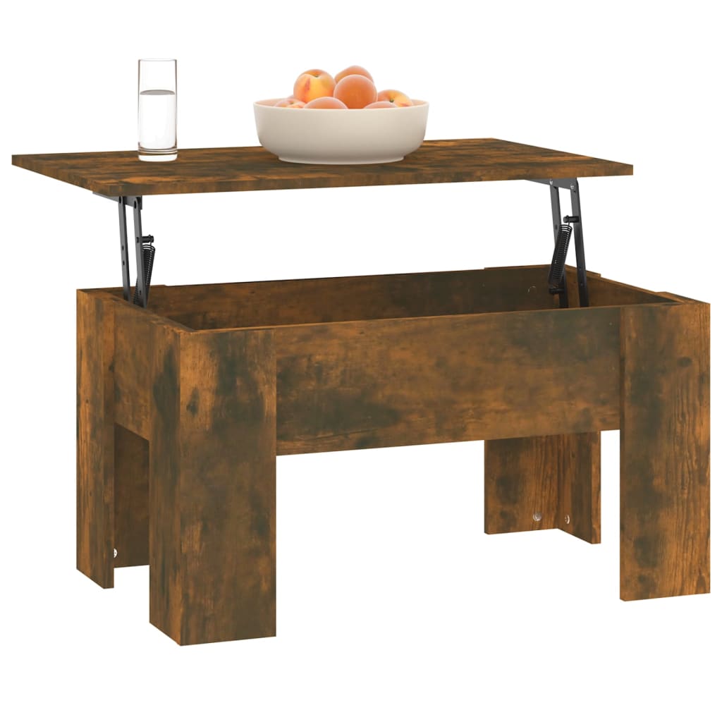 Coffee table, smoky oak, 79x49x41 cm, processed wood