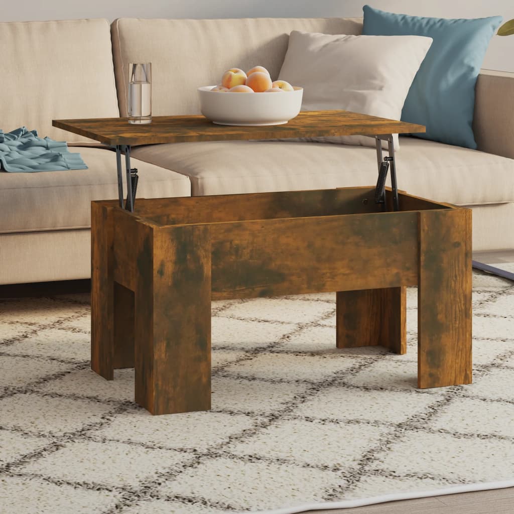 Coffee table, smoky oak, 79x49x41 cm, processed wood