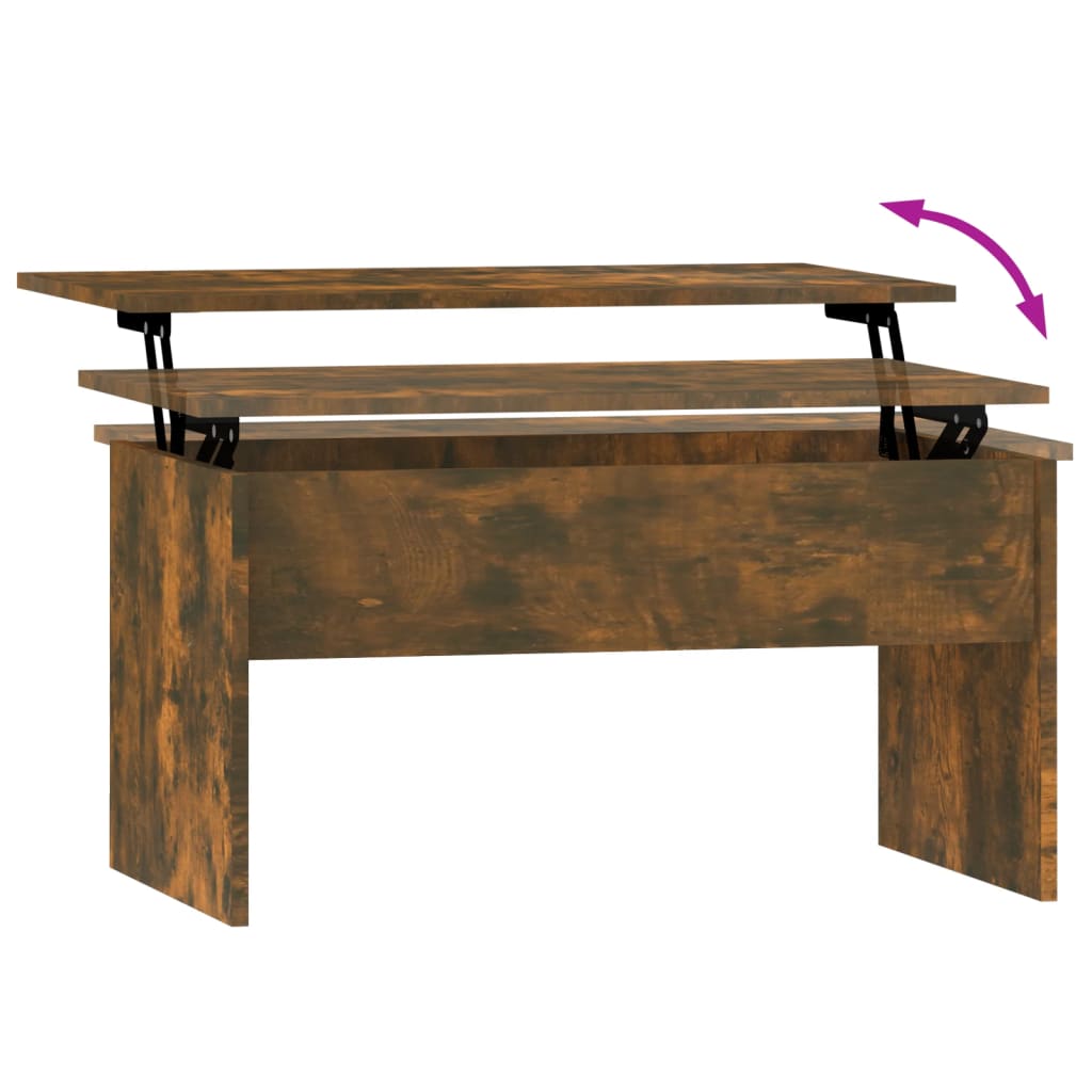Smoked oak coffee table, 80x50.5x41.5 cm, processed wood