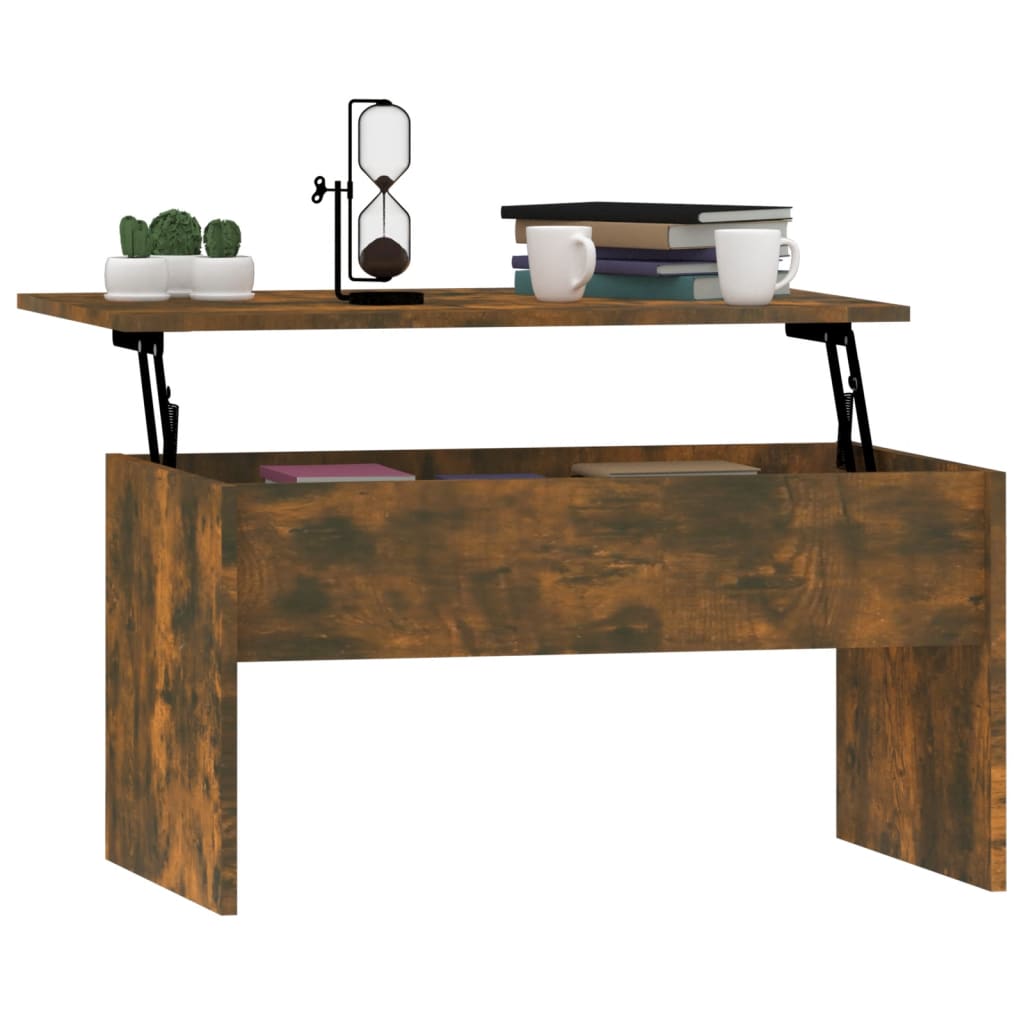 Smoked oak coffee table, 80x50.5x41.5 cm, processed wood