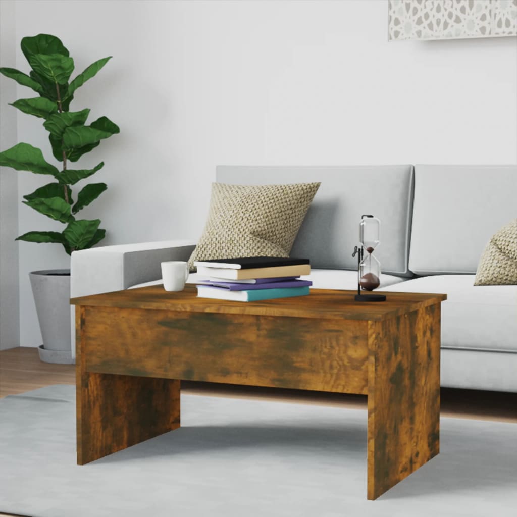 Smoked oak coffee table, 80x50.5x41.5 cm, processed wood
