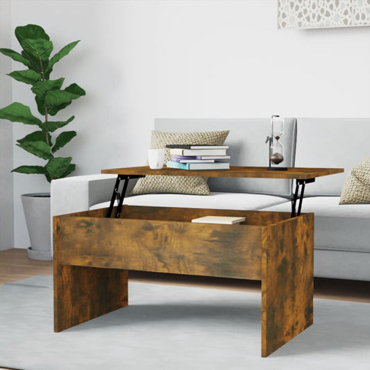 Smoked oak coffee table, 80x50.5x41.5 cm, processed wood