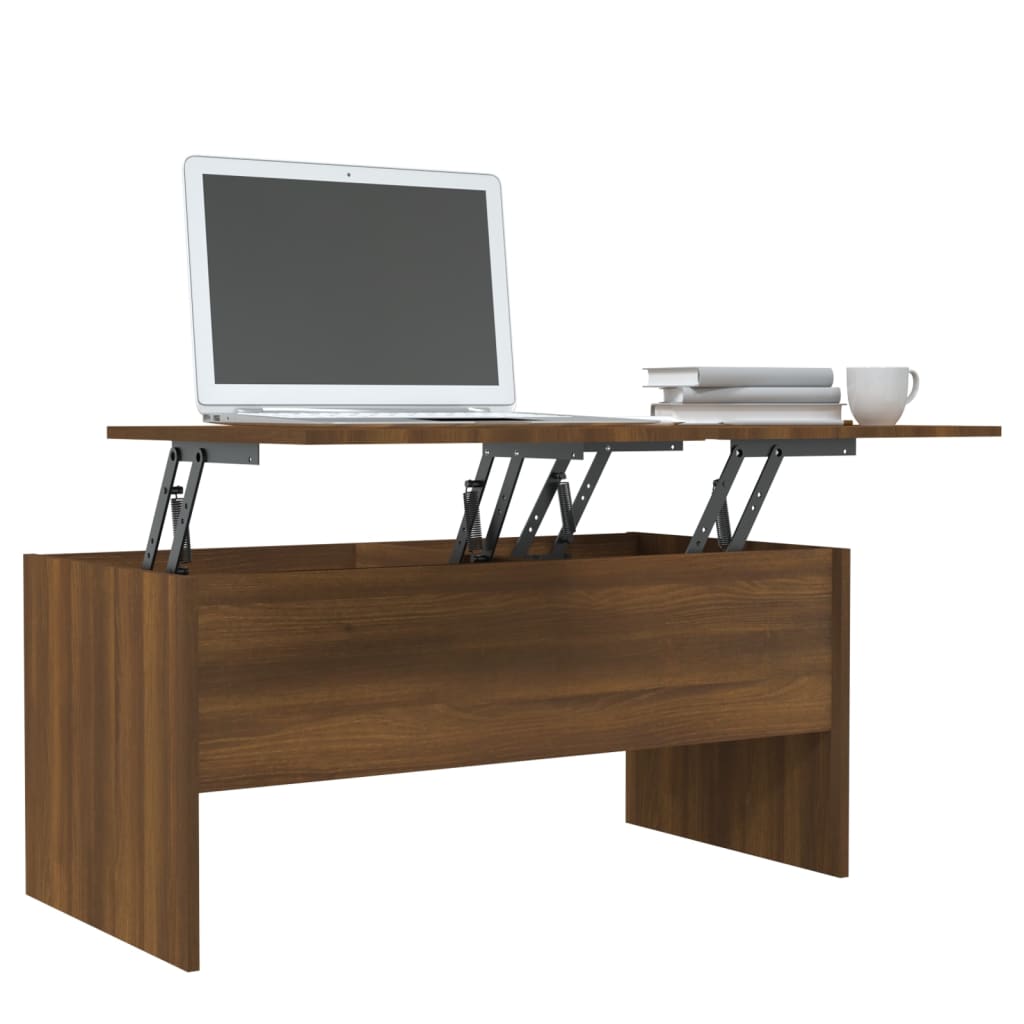Coffee table, brown oak, 102x50.5x46.5 cm, processed wood