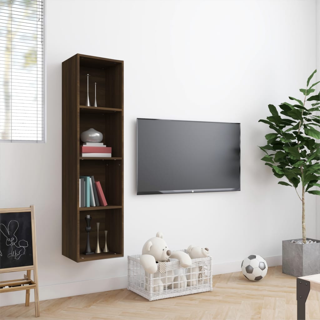 Bibliotecă/dulap TV stejar maro 143x30x36 cm lemn prelucrat