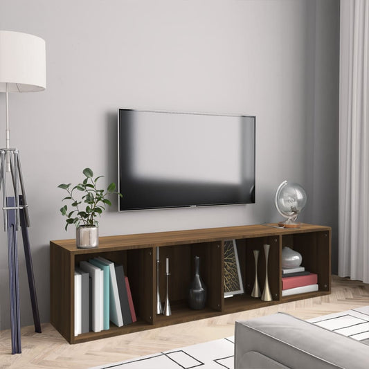 Bibliotecă/dulap TV stejar maro 143x30x36 cm lemn prelucrat