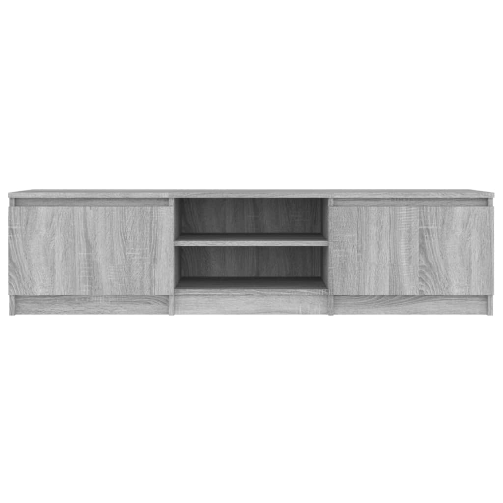 Comodă TV, gri sonoma, 140x40x35,5 cm, lemn prelucrat