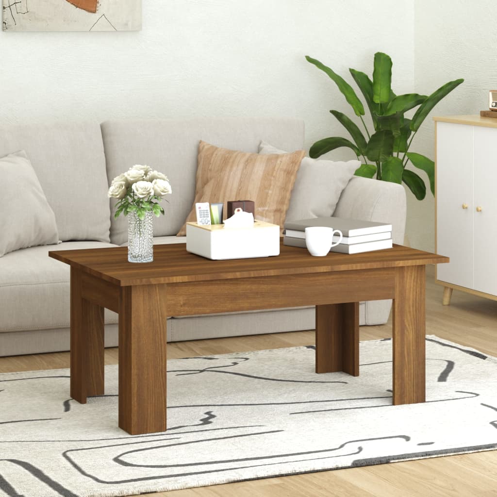 Coffee table, brown oak, 100x60x42 cm, processed wood