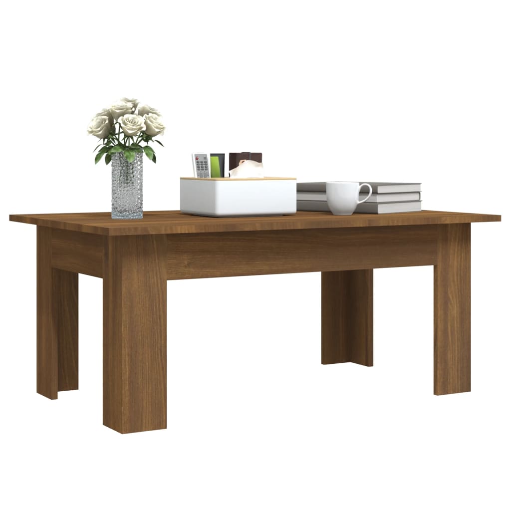Coffee table, brown oak, 100x60x42 cm, processed wood