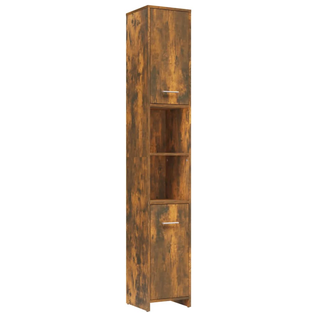 Bathroom cabinet, smoky oak, 30x30x183.5 cm, processed wood