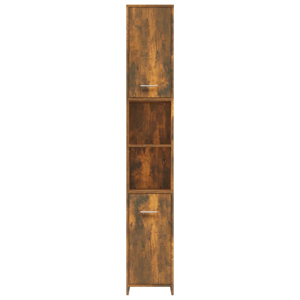 Bathroom cabinet, smoky oak, 30x30x183.5 cm, processed wood