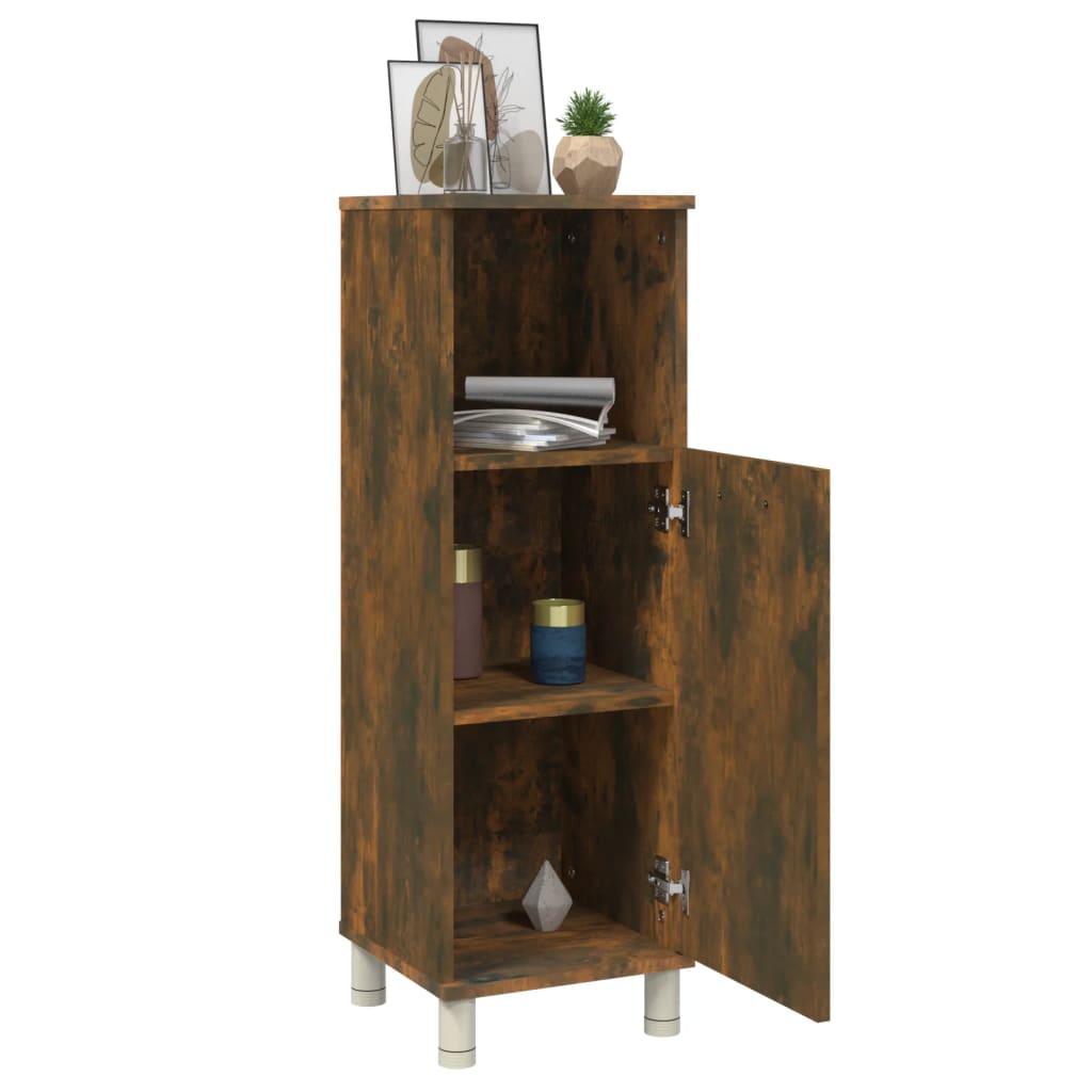 Bathroom cabinet, smoky oak, 30x30x95 cm, processed wood