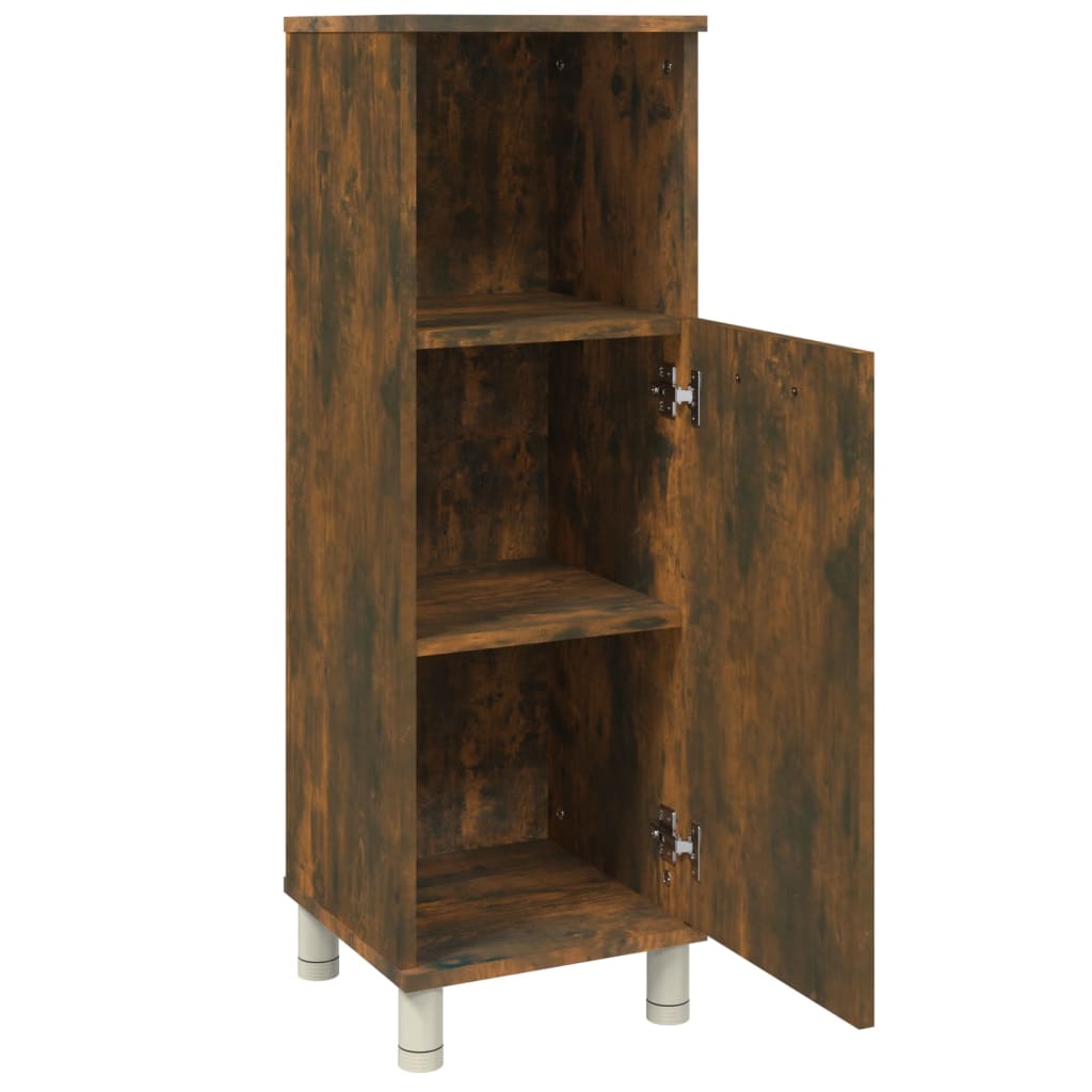 Bathroom cabinet, smoky oak, 30x30x95 cm, processed wood