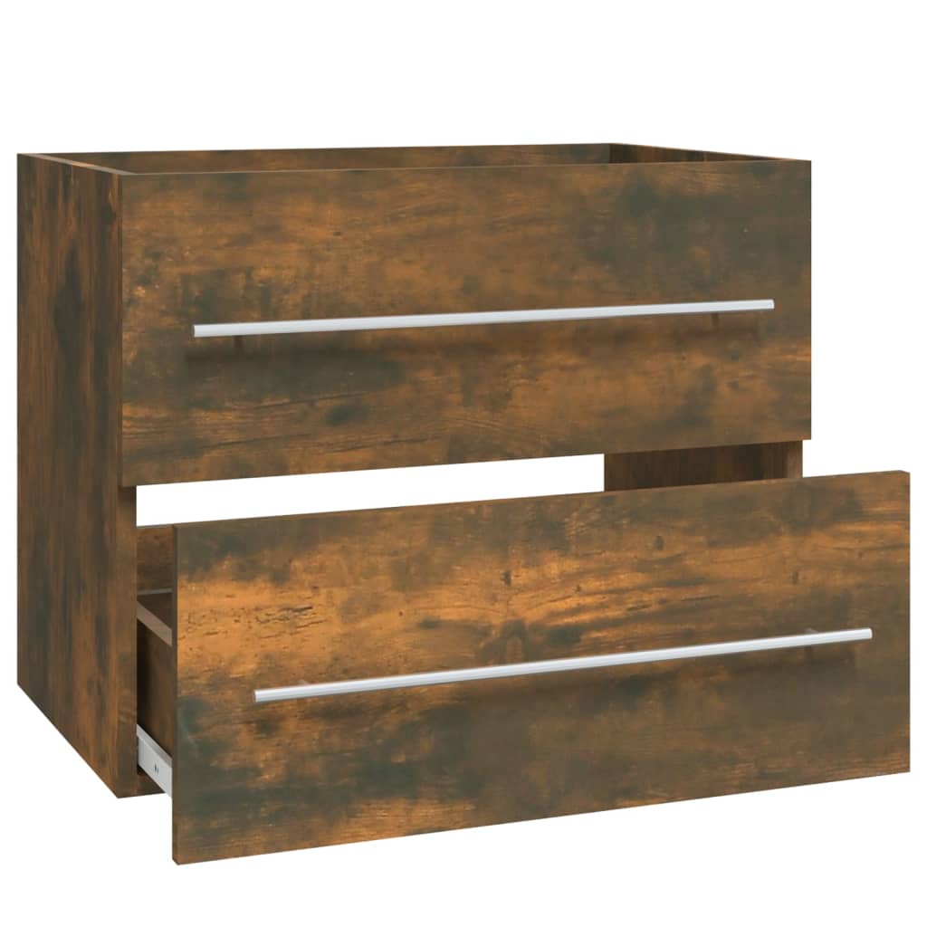 Sink cabinet, smoky oak, 60x38.5x48 cm, processed wood