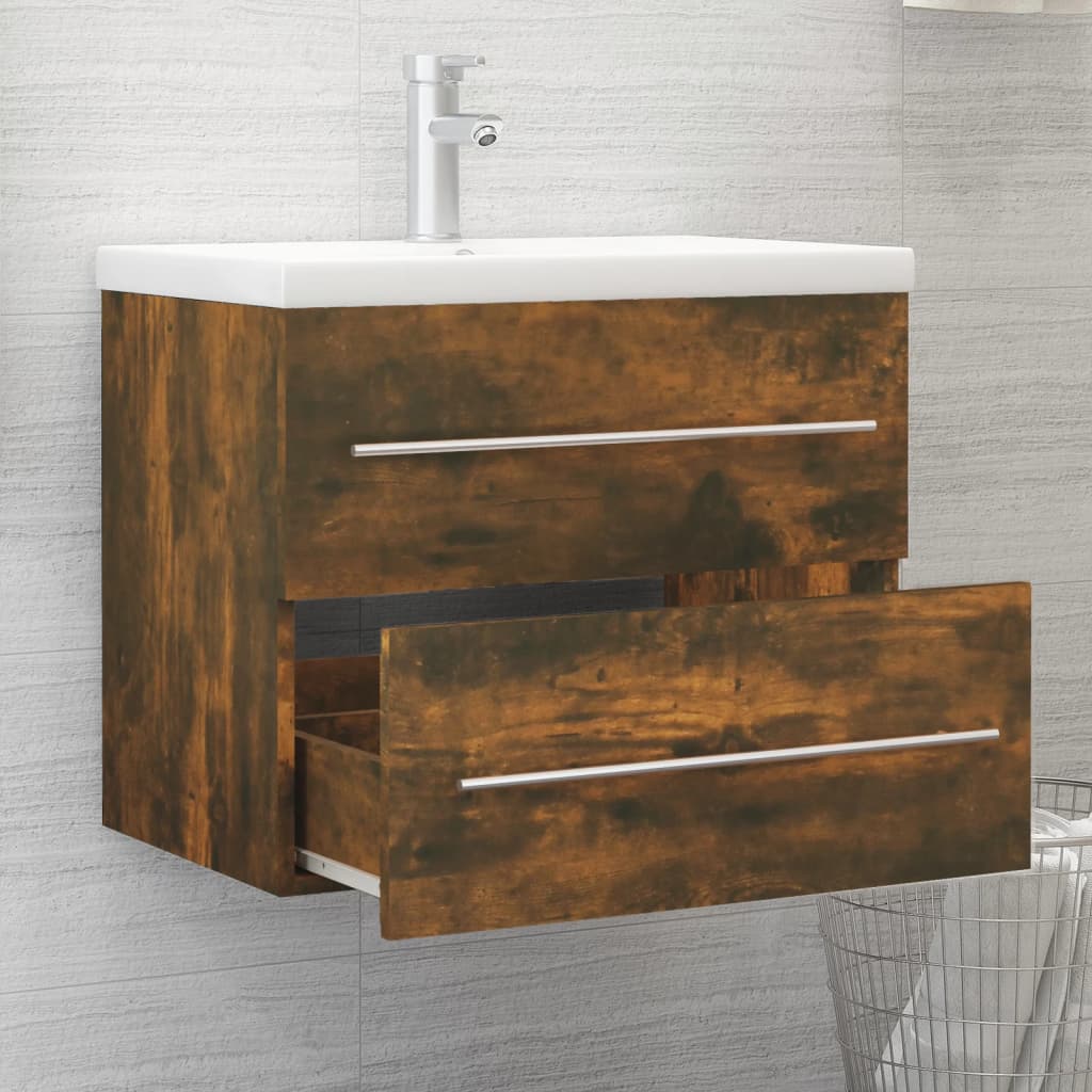 Sink cabinet, smoky oak, 60x38.5x48 cm, processed wood