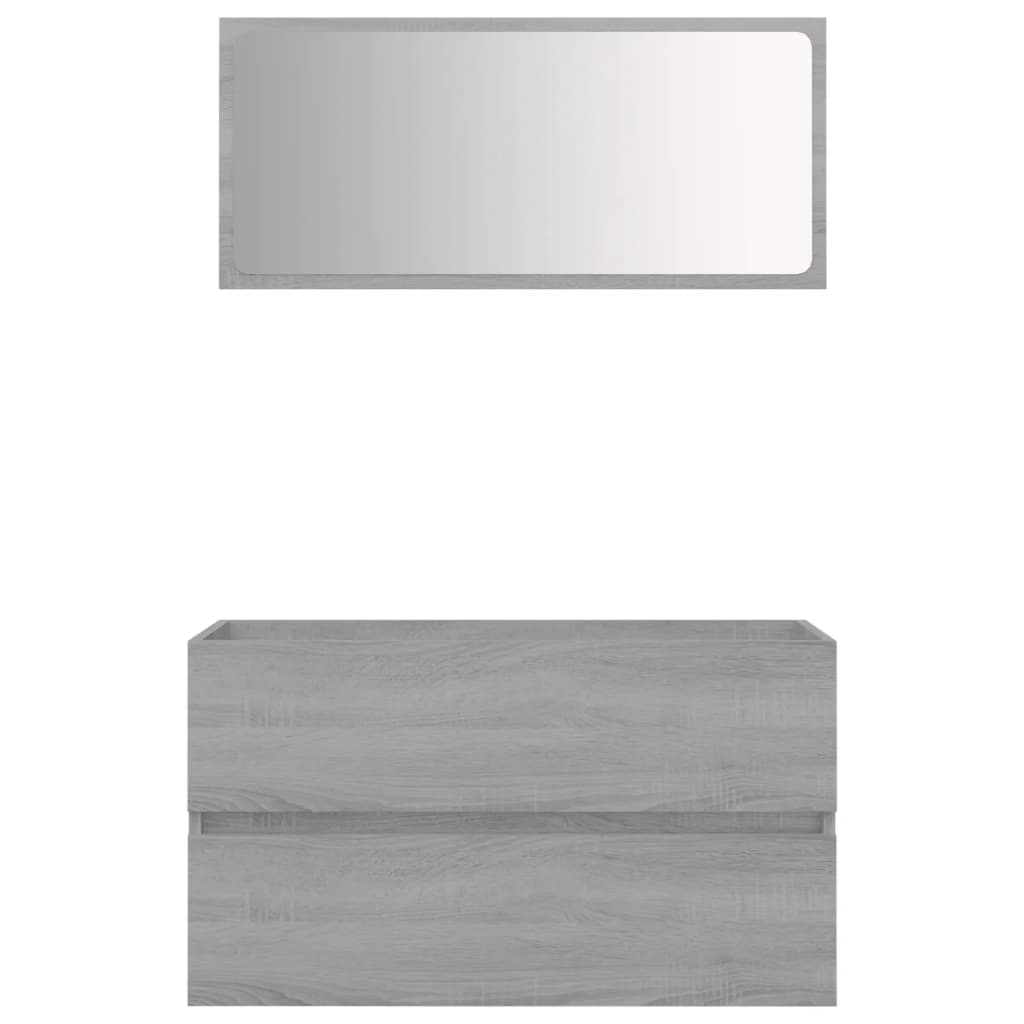 Bathroom furniture set, 2 pieces, sonoma gray, processed wood