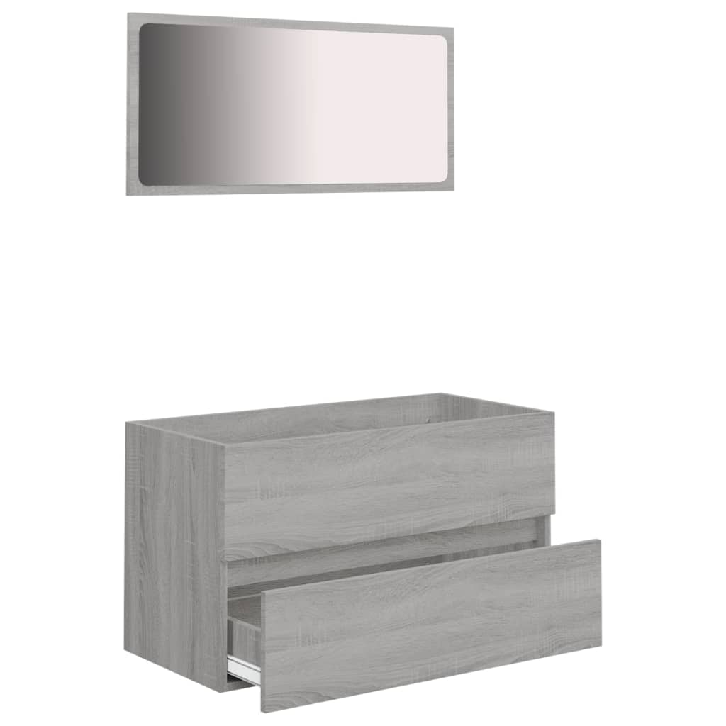 Bathroom furniture set, 2 pieces, sonoma gray, processed wood