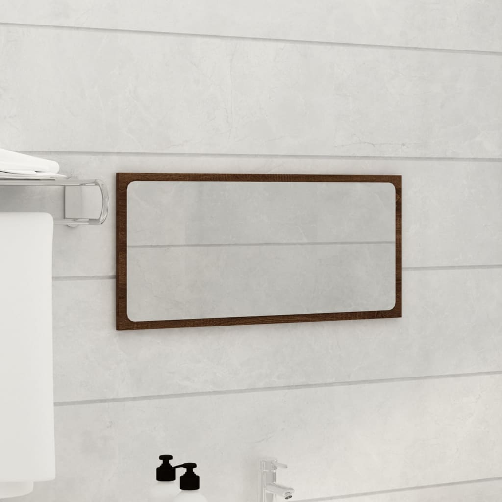 Bathroom furniture set, 2 pieces, brown oak, processed wood