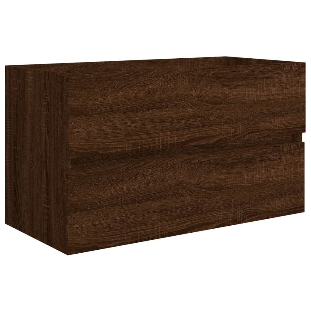 Bathroom furniture set, 2 pieces, brown oak, processed wood