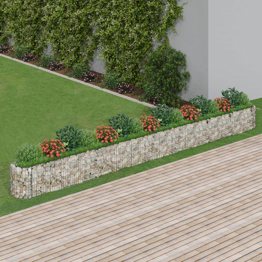 Strat înălțat gabion, 610x50x50 cm, fier galvanizat