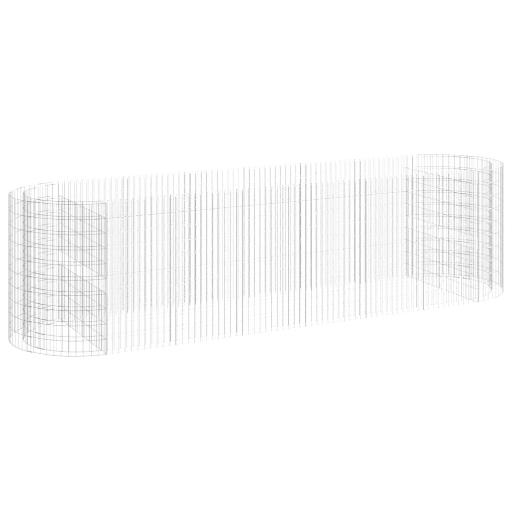Strat înălțat gabion, 400x100x100 cm, fier galvanizat