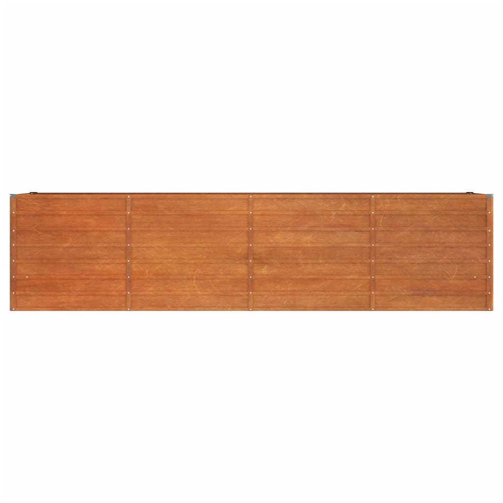 Strat înălțat de grădină, ruginiu, 320x80x77 cm, oțel corten