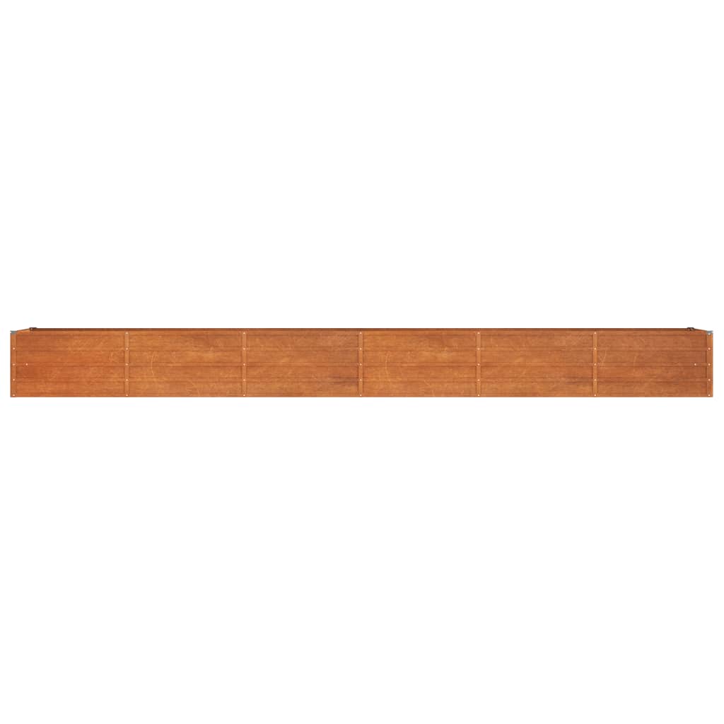 Strat înălțat de grădină, ruginiu, 480x80x45 cm, oțel corten