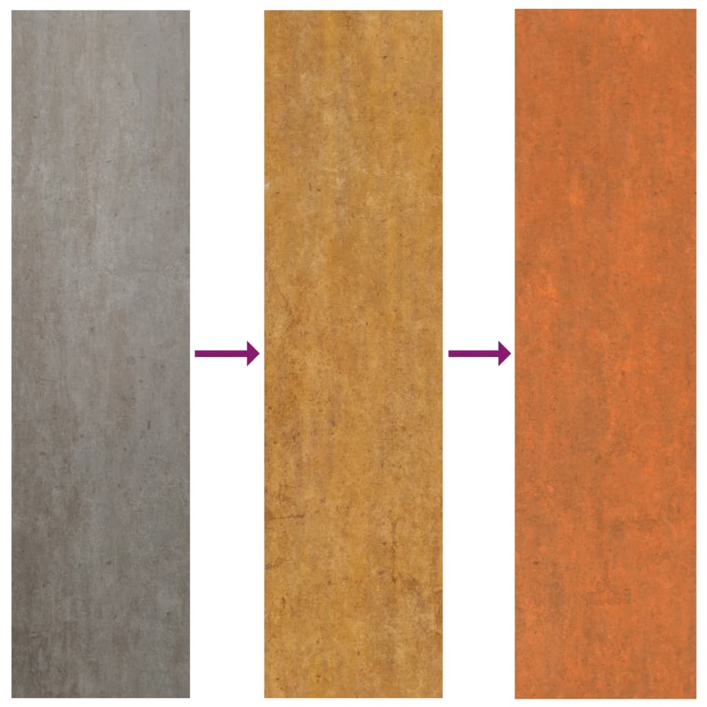 Strat înălțat de grădină, ruginiu, 480x80x45 cm, oțel corten