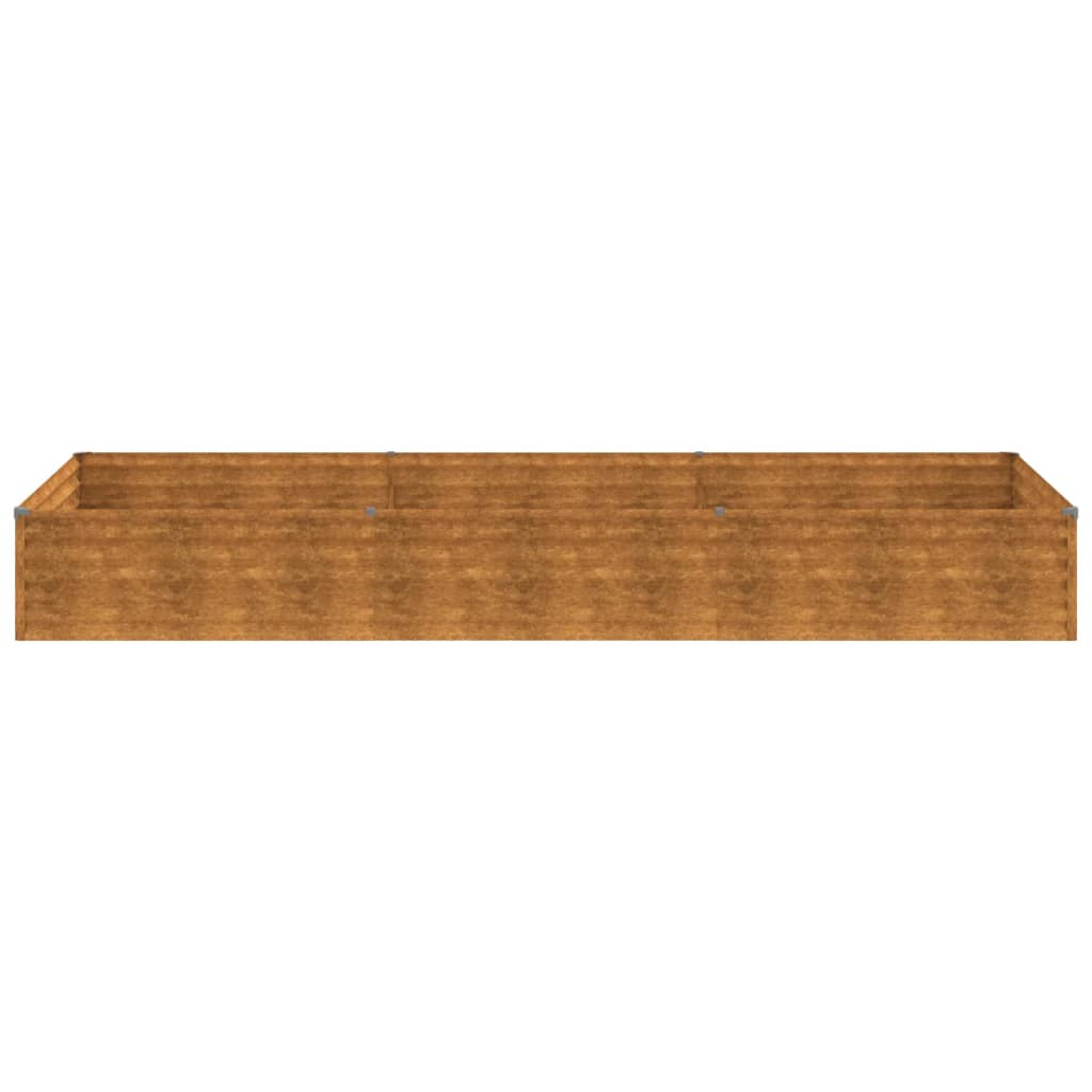 Strat înălțat de grădină, 291x100x36 cm, oțel corten