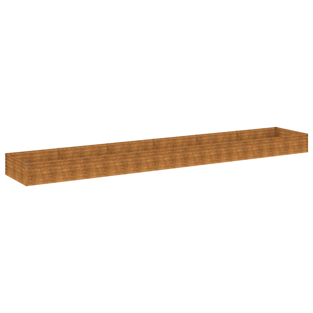 Strat înălțat de grădină, 579x100x36 cm, oțel corten