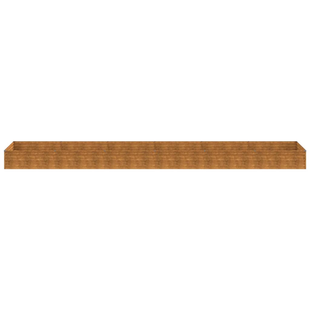 Strat înălțat de grădină, 579x100x36 cm, oțel corten