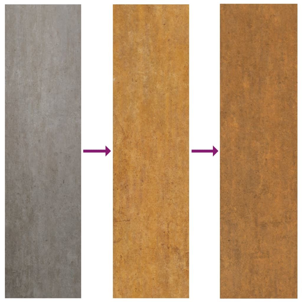 Strat înălțat de grădină, 579x100x36 cm, oțel corten