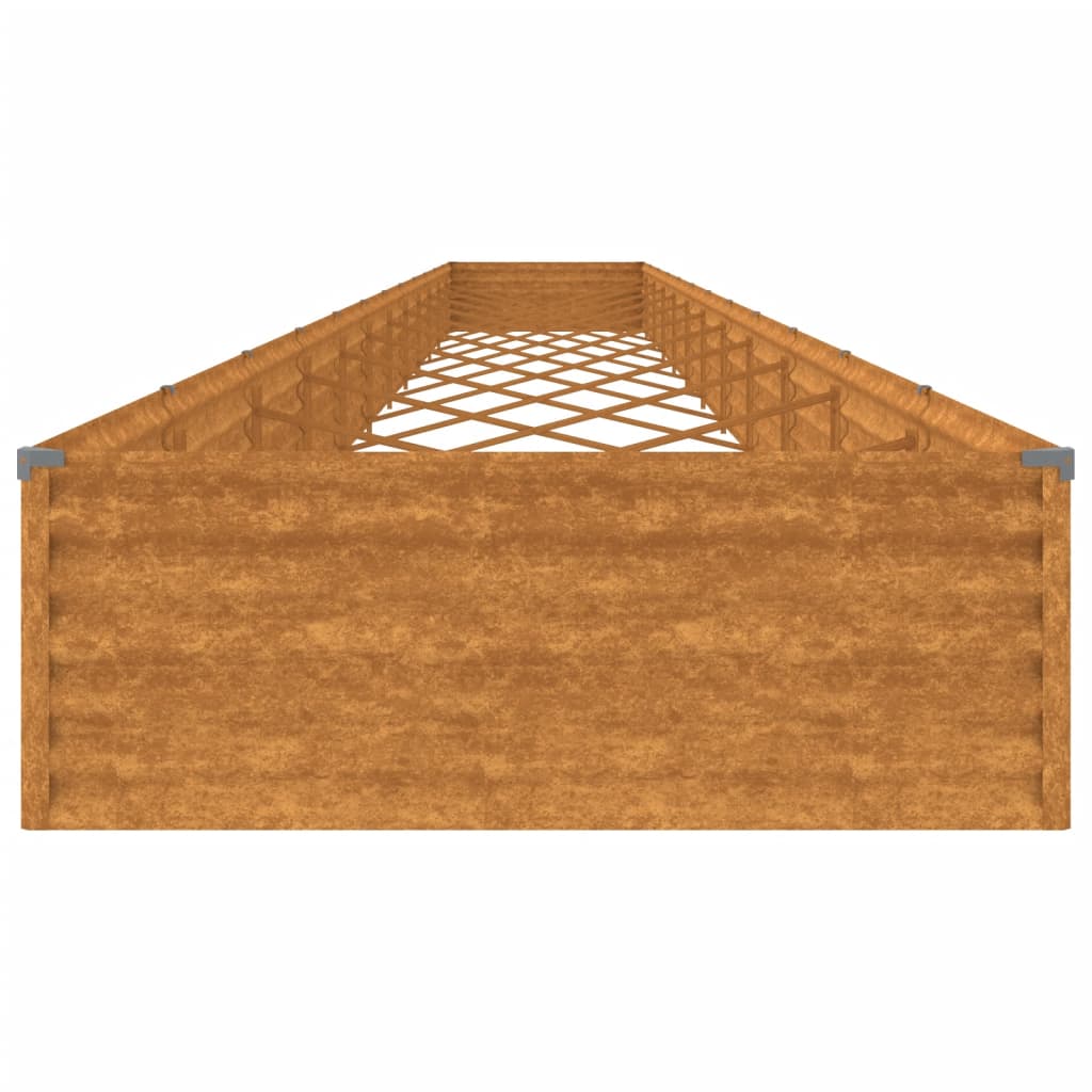 Strat înălțat de grădină, 1150x100x36 cm, oțel corten