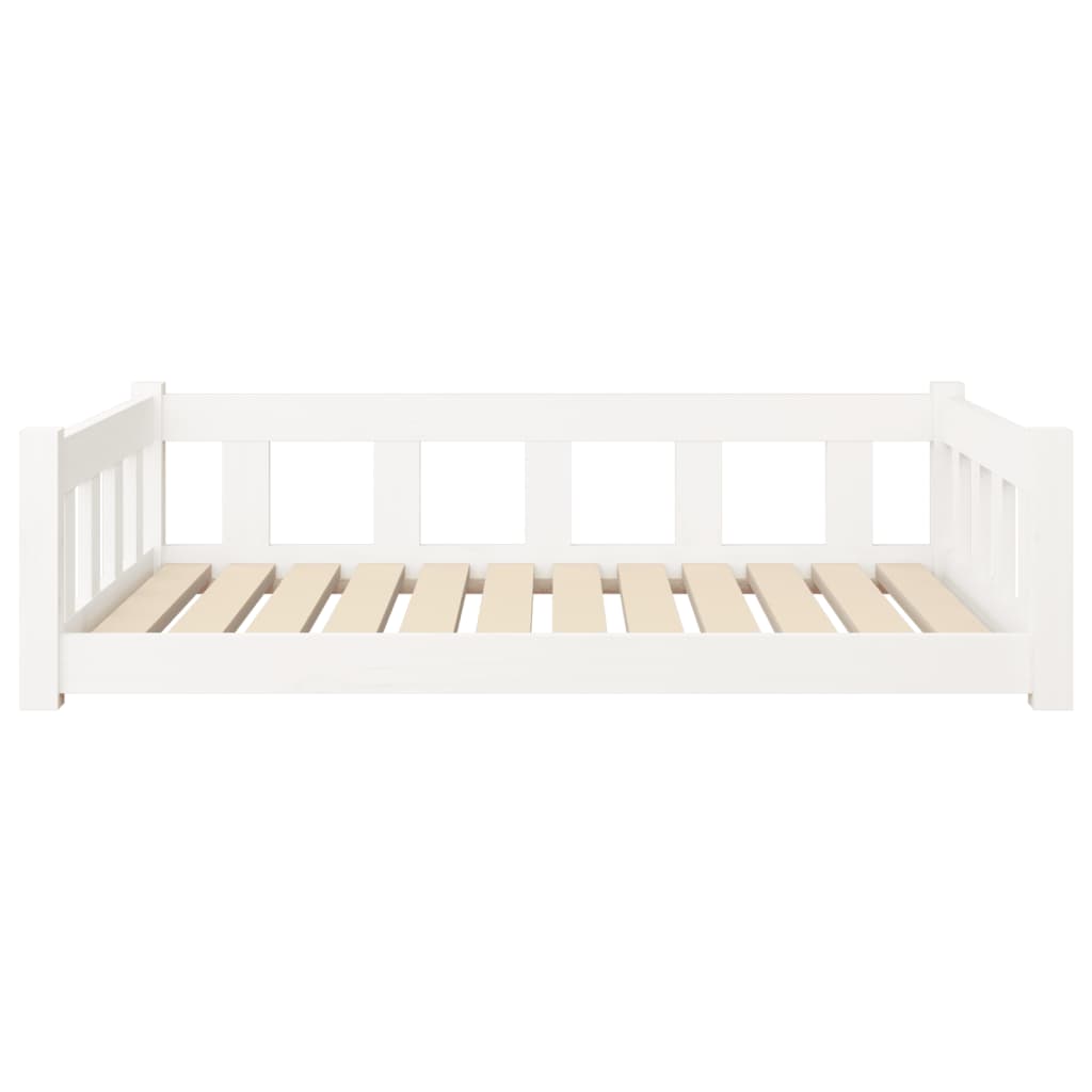 Dog bed, white, 105.5x75.5x28 cm, solid pine wood