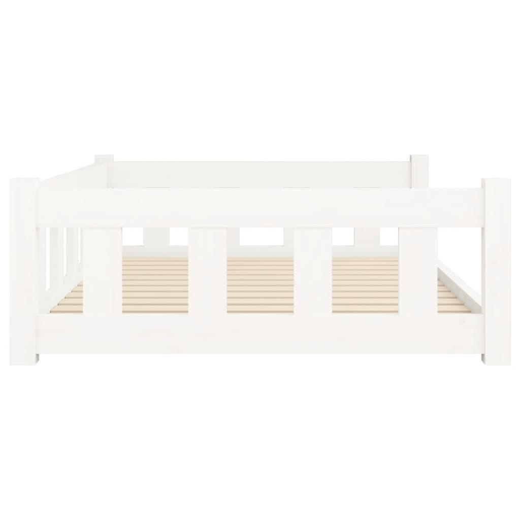 Dog bed, white, 105.5x75.5x28 cm, solid pine wood