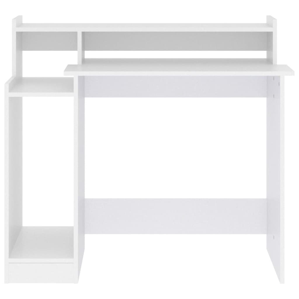 Desk with LED lights, white, 97x90x45 cm composite wood