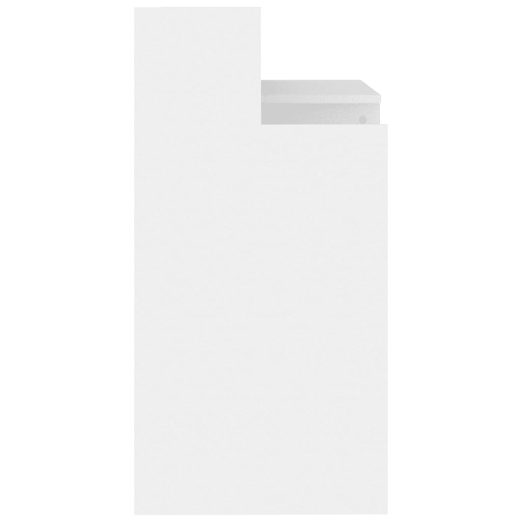 Desk with LED lights, white, 97x90x45 cm composite wood