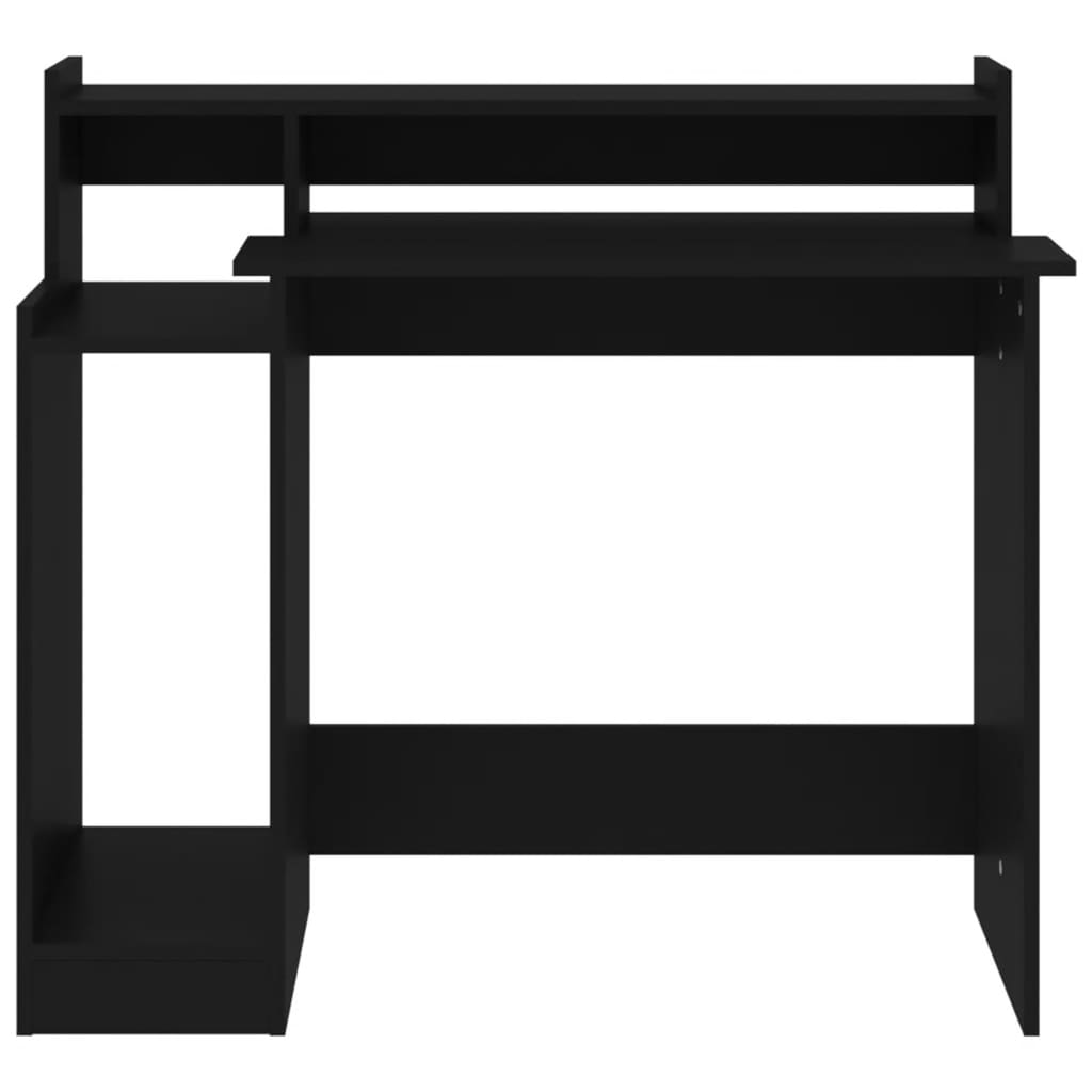 Desk with LED lights, black, 97x45x90 cm, processed wood