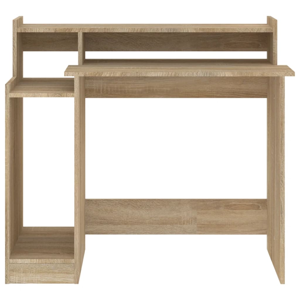 Desk with LED lights, sonoma oak, 97x90x45 cm, composite wood