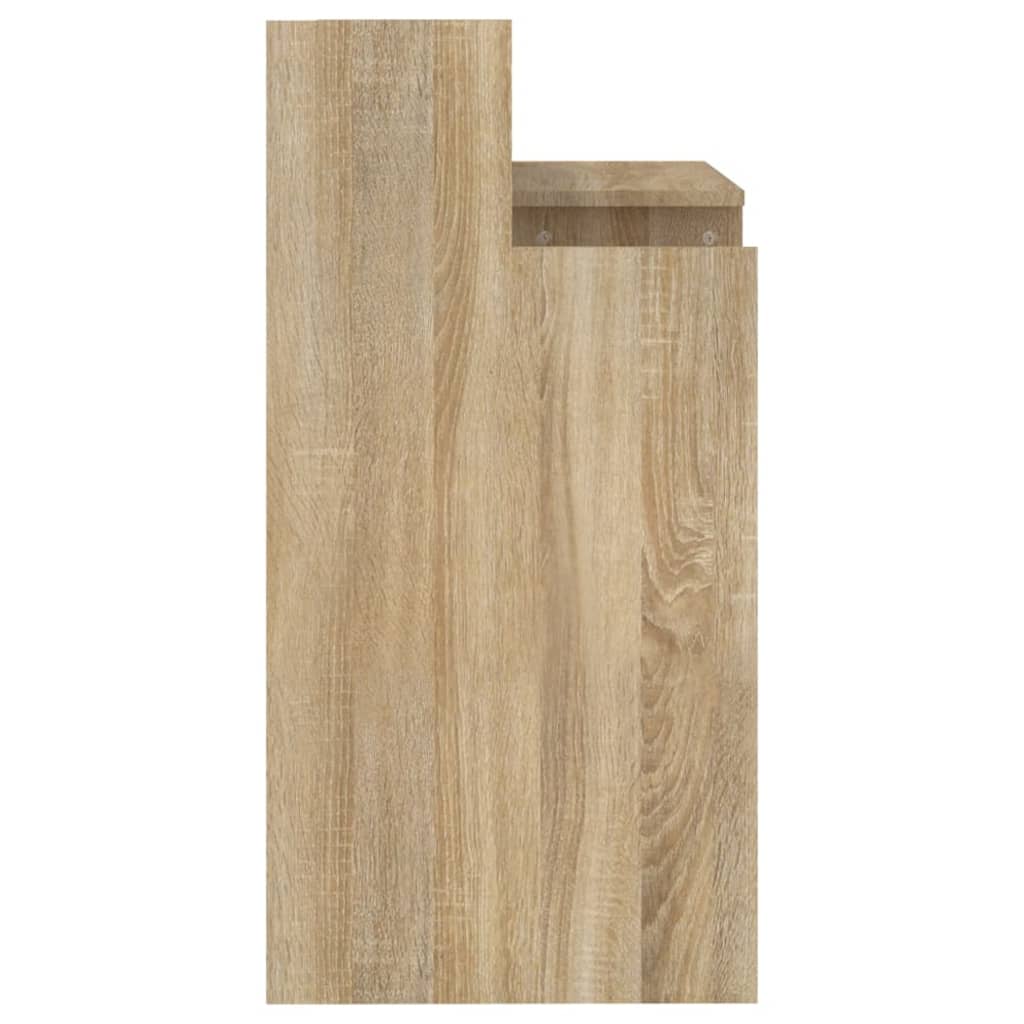 Desk with LED lights, sonoma oak, 97x90x45 cm, composite wood