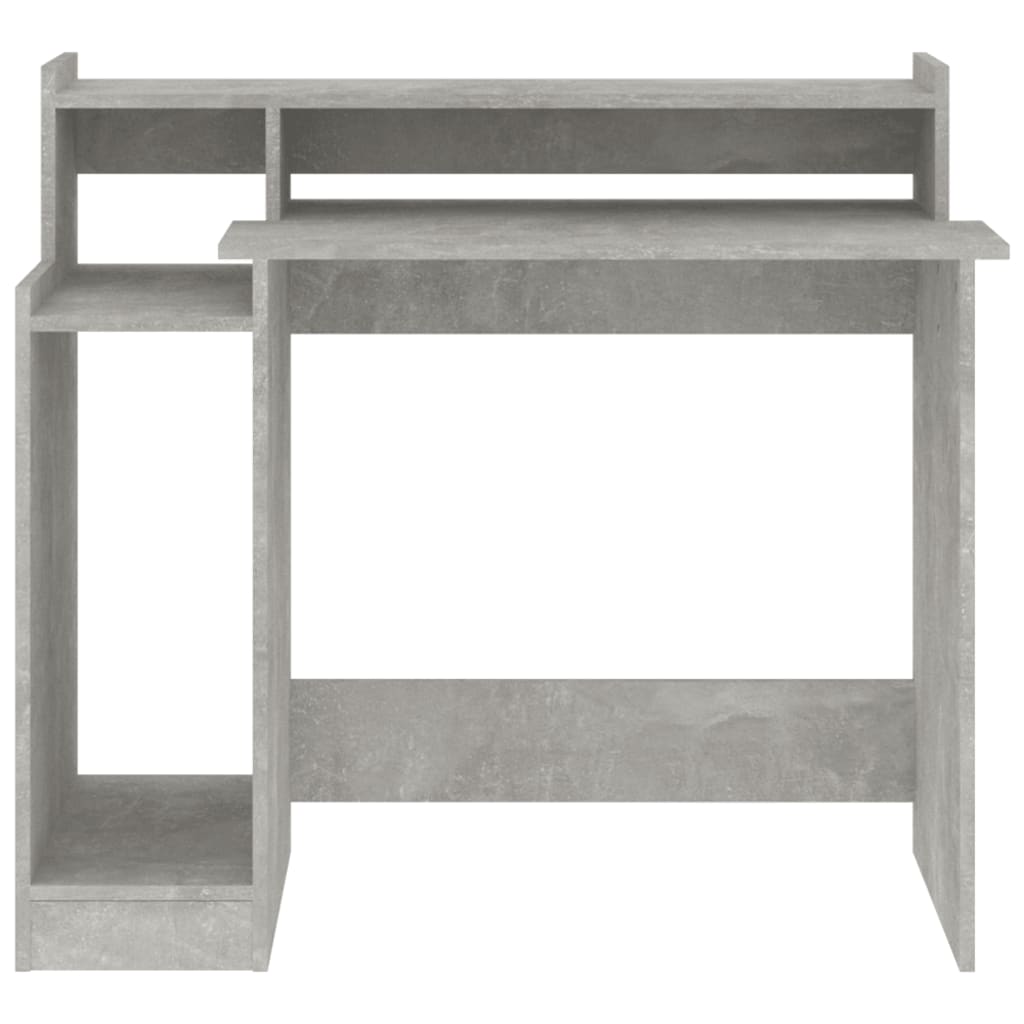 Desk with LED lights, concrete gray, 97x90x45 cm, composite wood
