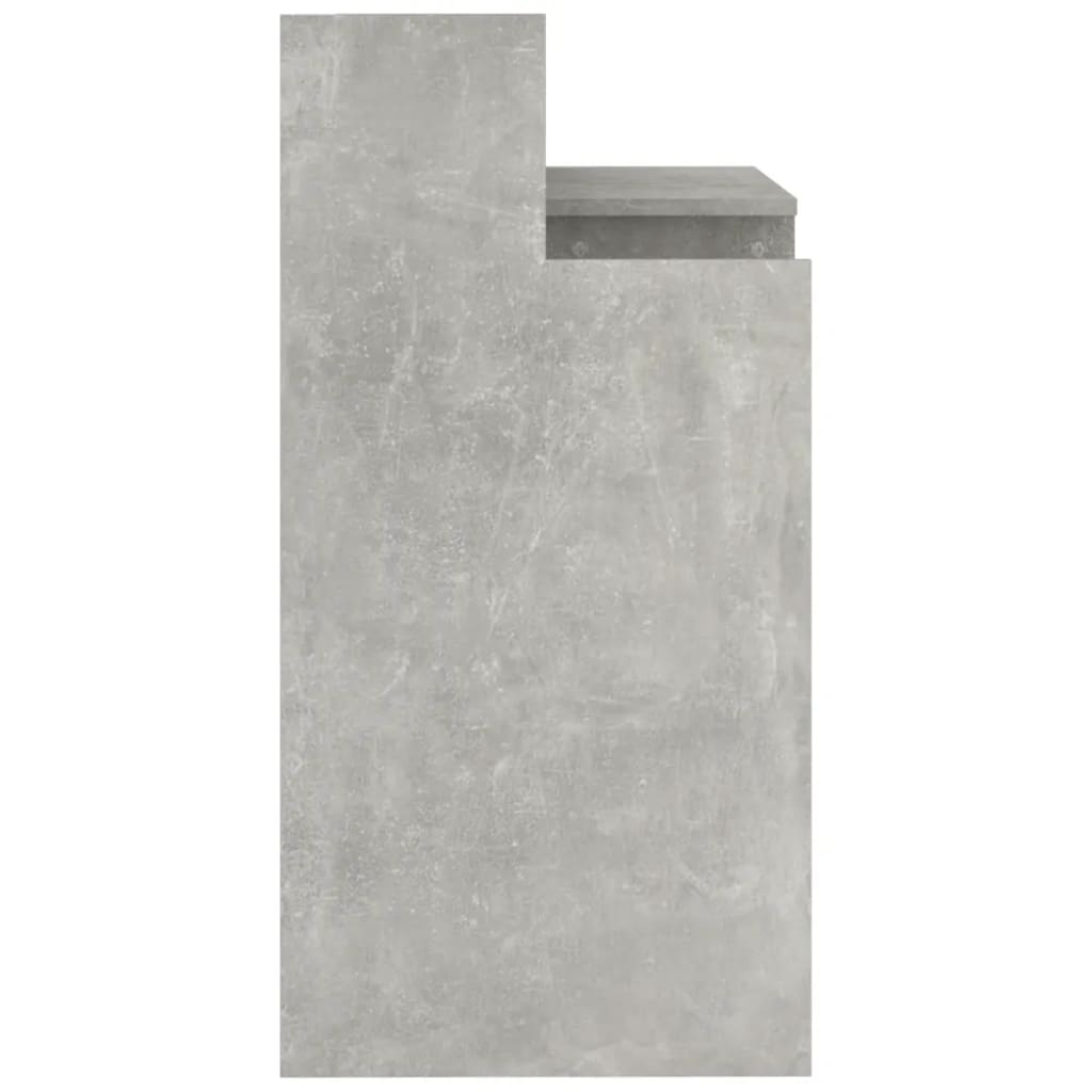 Desk with LED lights, concrete gray, 97x90x45 cm, composite wood