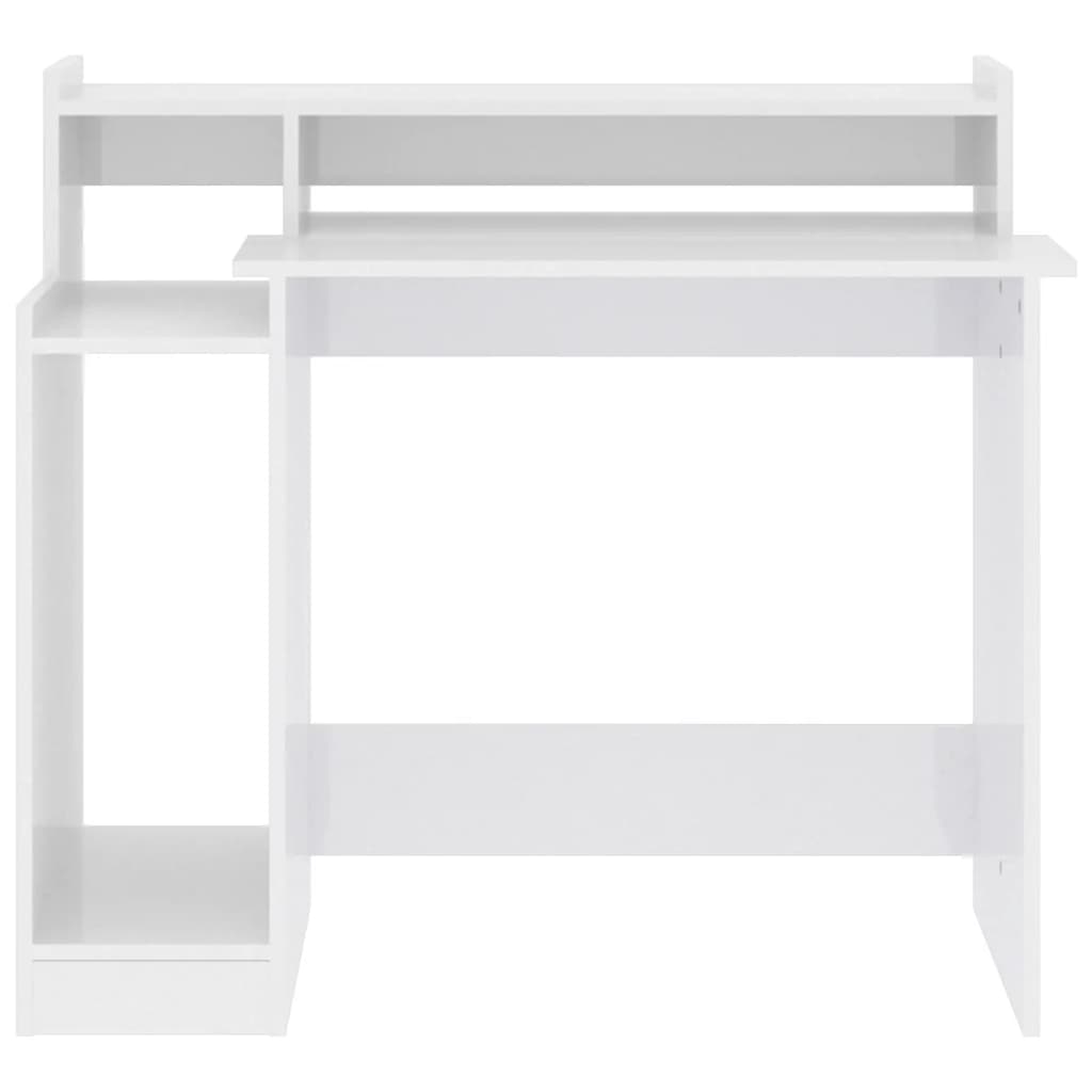 Desk with extra-glossy white LED lights 97x90x45 cm composite wood