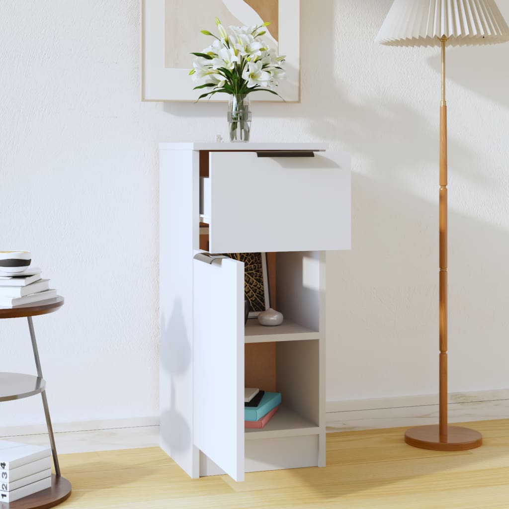 Sideboard, white, 30x30x70 cm, composite wood