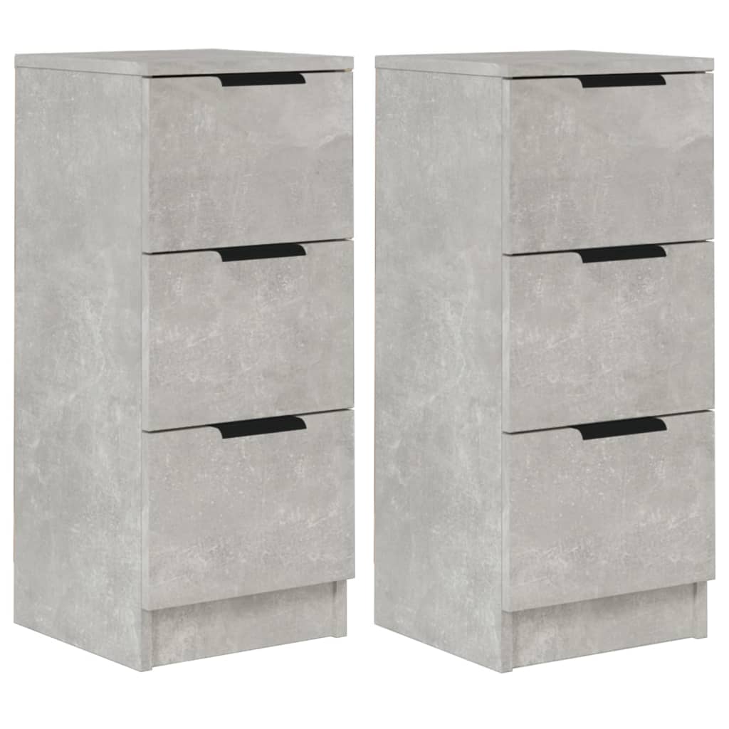 Dulapuri, 2 buc., gri beton, 30x30x70 cm, lemn compozit