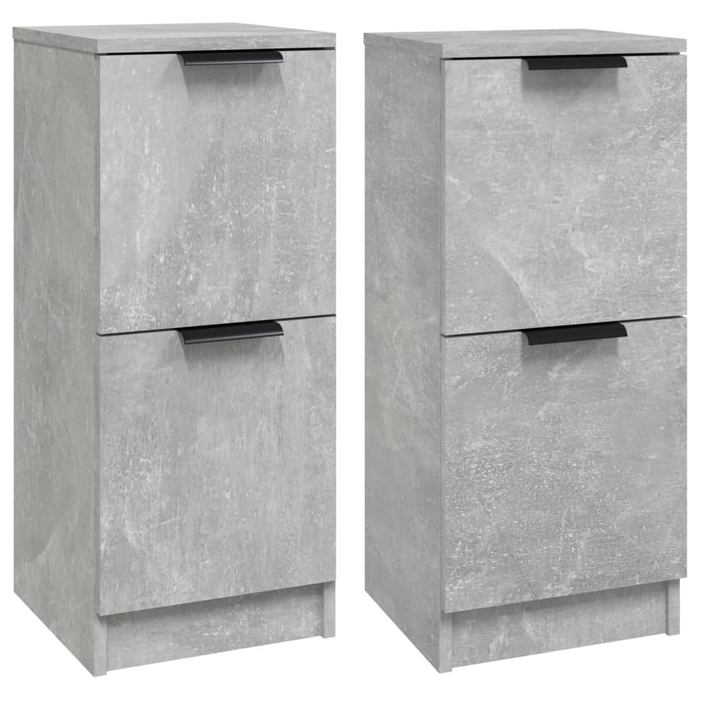 Dulapuri, 2 buc., gri beton, 30x30x70 cm, lemn compozit
