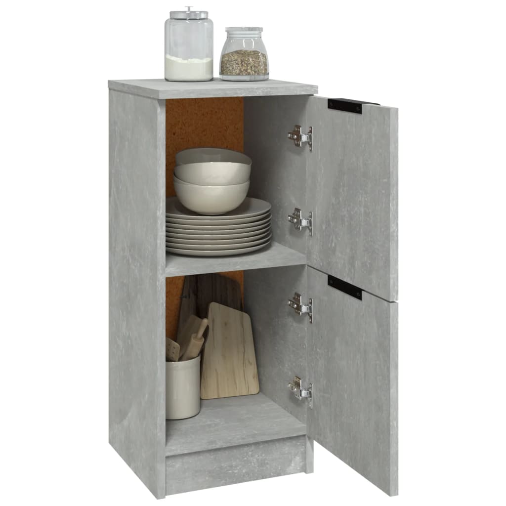Dulapuri, 2 buc., gri beton, 30x30x70 cm, lemn compozit