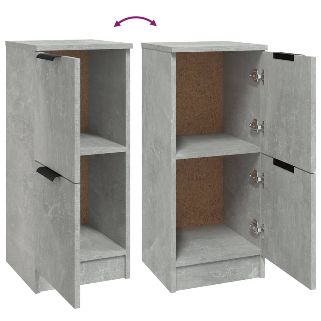 Dulapuri, 2 buc., gri beton, 30x30x70 cm, lemn compozit