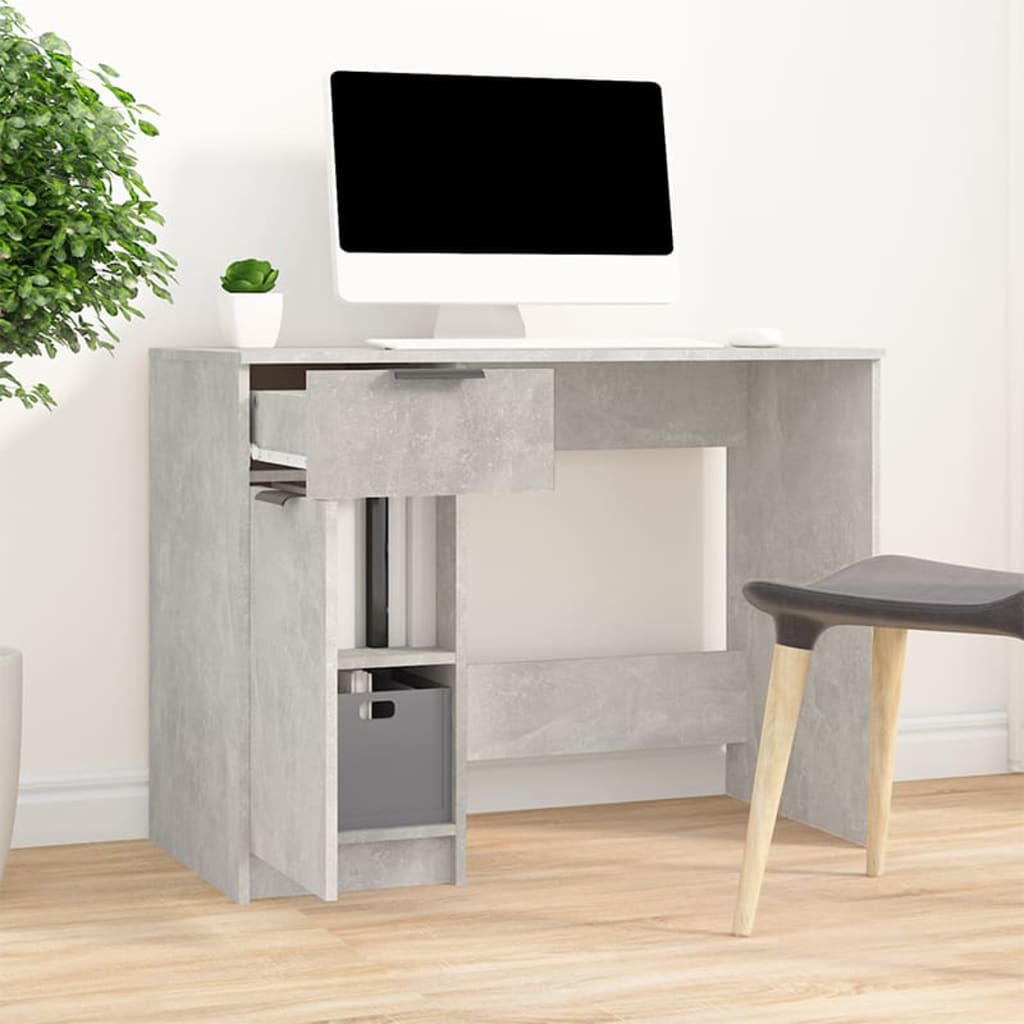 Desk, concrete gray, 100x50x75 cm, processed wood