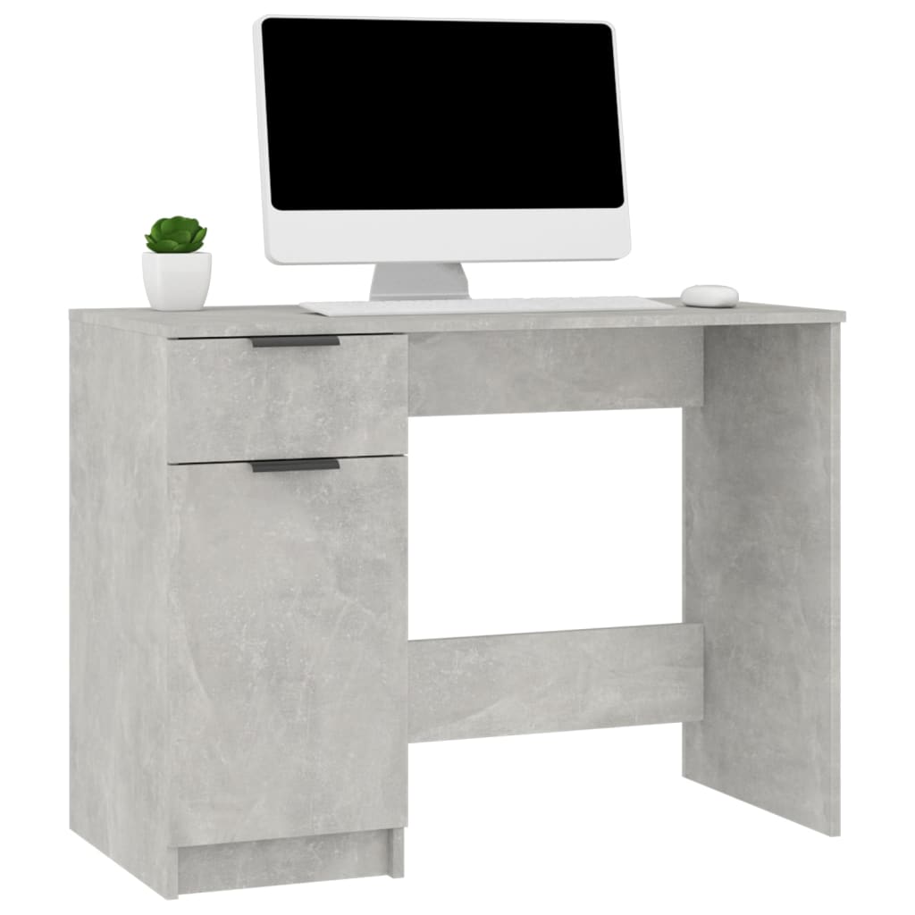 Desk, concrete gray, 100x50x75 cm, processed wood