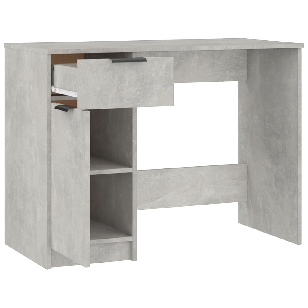 Desk, concrete gray, 100x50x75 cm, processed wood